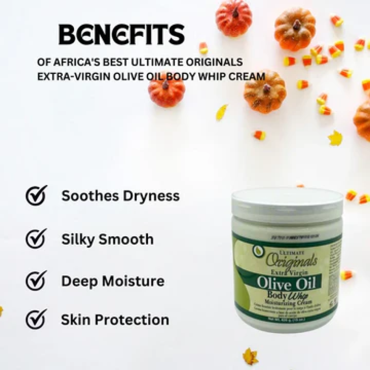 Africa’s Best Ultimate Organic Extra-Virgin Olive Oil Body Whip Cream – 15oz