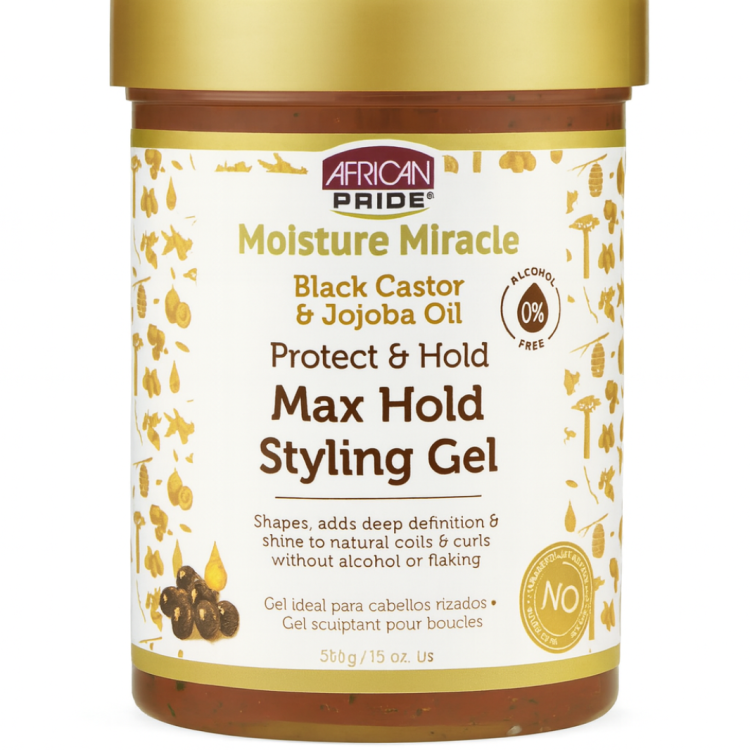 African Pride Black Castor & Jojoba Oil Max Hold Styling Gel 