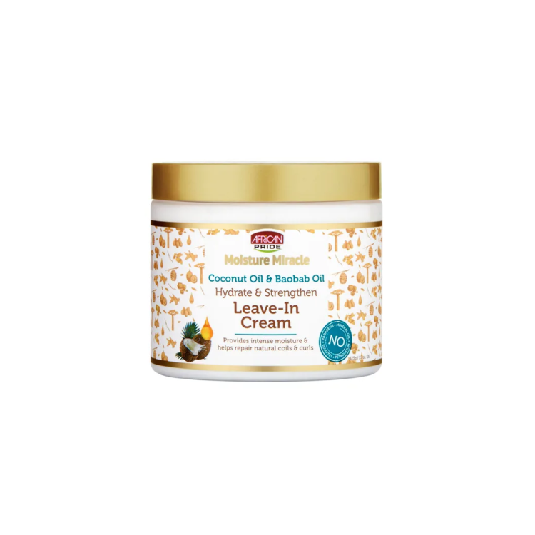 African Pride Moisture Miracle Coconut Oil & Baobab Oil Leave-In Cream 425g