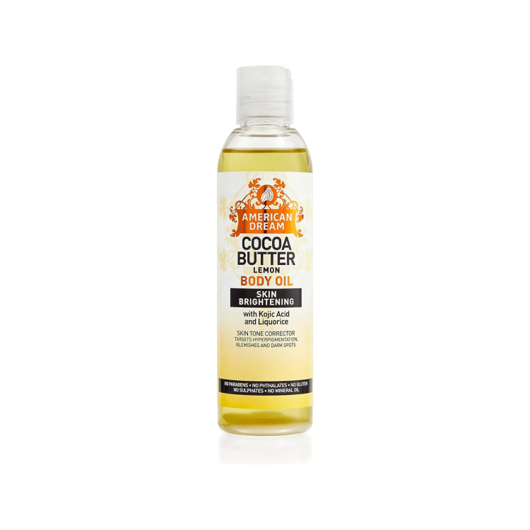 AMERICAN DREAM COCOA BUTTER BODY OIL 200ML - CHOOSE FROM 3 DIFFERENT FORMULATIONS (LEMON)