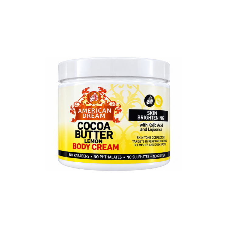 AMERICAN DREAM COCOA BUTTER LEMON BRIGHTENING CREAM INFUSED WITH LEMON OIL & VITAMIN E 500 ML