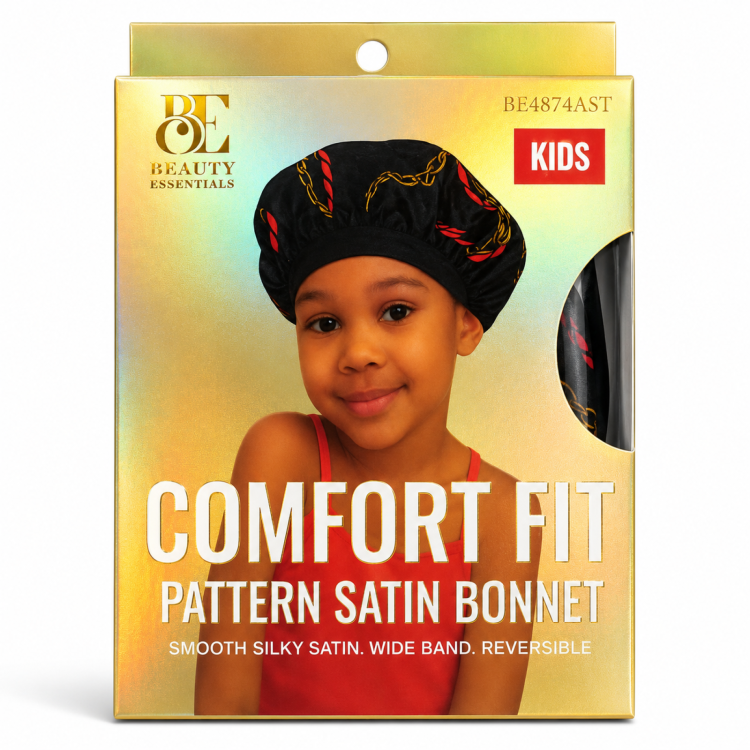 Beauty Essentials Kids Comfort Fit Pattern Satin Bonnet