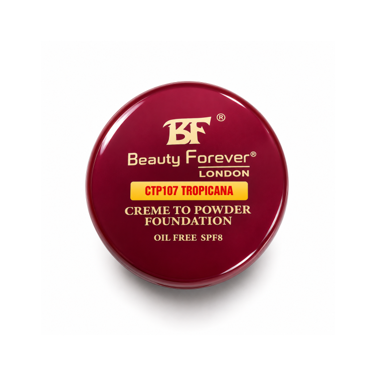 BF BEAUTY FOREVER LONDON CREME TO POWDER FOUNDATION OIL FREE SPF 8 CTP-107 TROPICANA