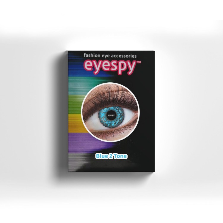 Blue 2 Tone lenses with Eyecasions multi purpose solution with storage case