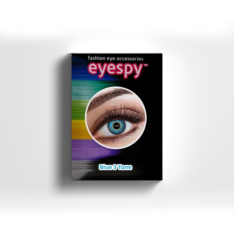 Blue 3 tone lenses with Eyecasions multi purpose solution with storage case