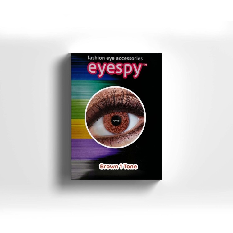 Brown 1 Tone Lenses with Eyecasions multi purpose solution with storage case