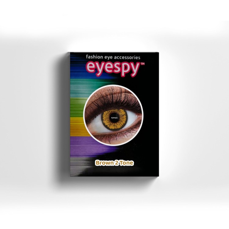 Brown 2-Tone lenses with Eyecasions multi purpose solution with storage case