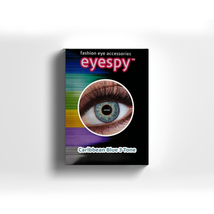 Caribbean Blue 3 tone lenses with Eyecasions multi purpose solution with storage case