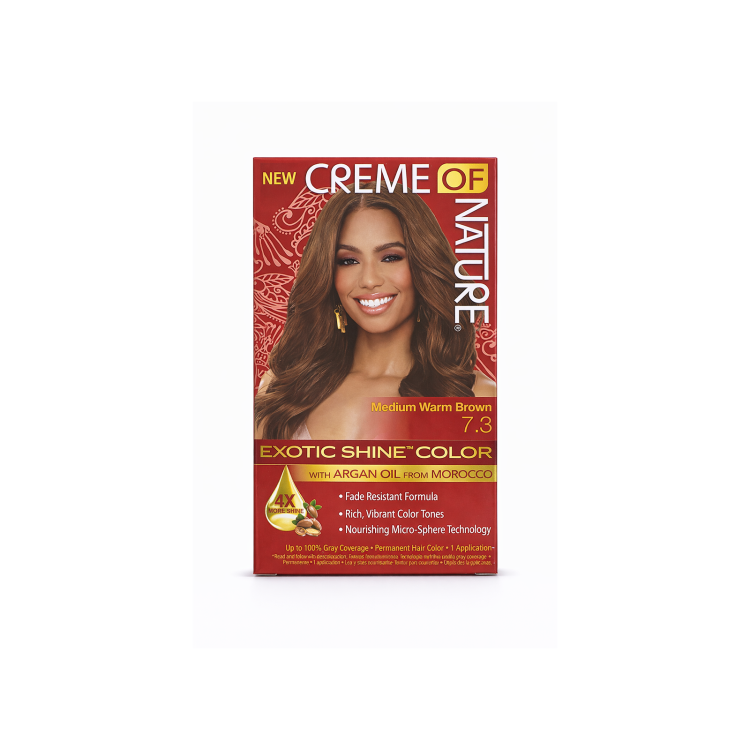 CREME OF NATURE EXOTIC SHINE COLOR – 7.3 MEDIUM WARM BROWN
