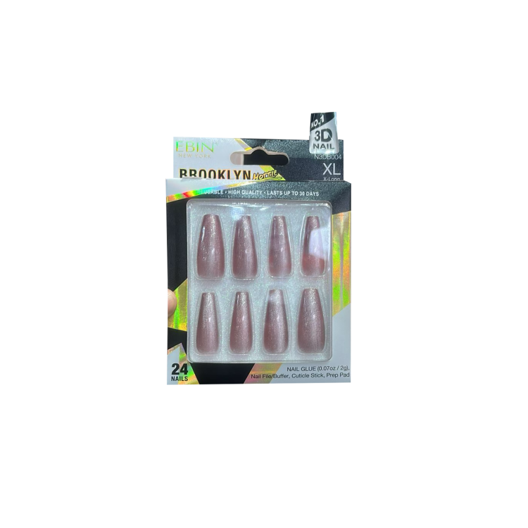 EBIN NEW YORK BROOKLYN NAILS – 3D XL LONG (24 NAILS)