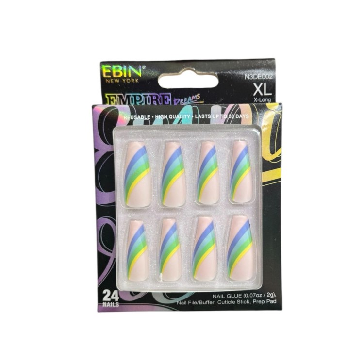 EBIN NEWYORK 3D Nail XL - 24 Nails