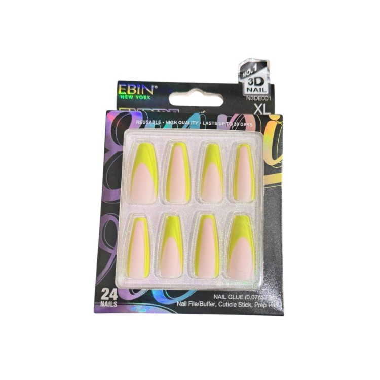 EBIN NEWYORK 3D Nail XL - 24 Nails