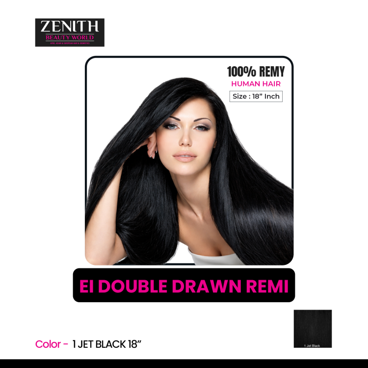EI DOUBLE DRAWN LUMIERE REMI HAIR- 1 - JET BLACK 18