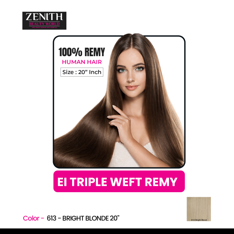  EI TRIPLE WEFT REMY  - 613 - BRIGHT BLONDE 20