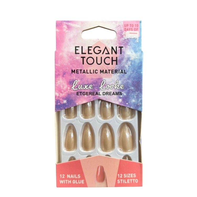 Elegant Touch Metallic Press-On Nails Complete Kit (12 Pcs)