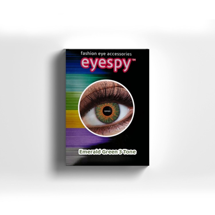 Emerald Green 3 tone lenses with Eyecasions multi purpose solution with storage case