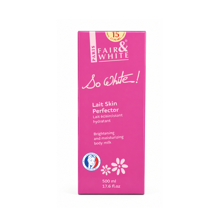 FAIR & WHITE SO WHITE LAIT SKIN PERFECTOR BRIGHTENING & MOISTURIZING BODY MILK WITH WHITE UP 500ml