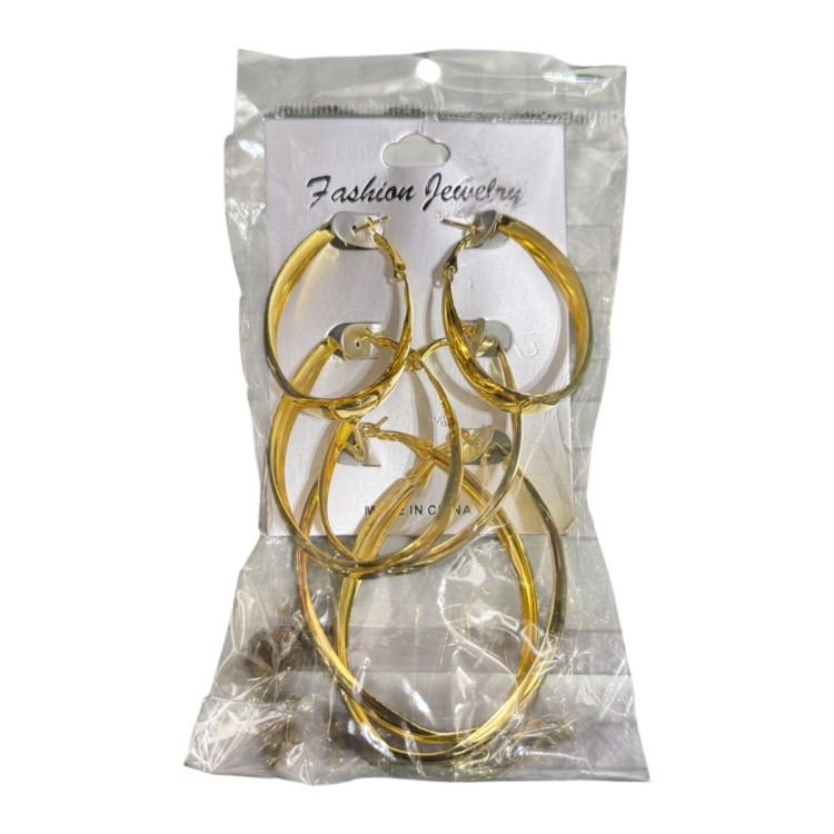 Gold-Tone Assorted Hoop Fashion Earrings Multi-Pack