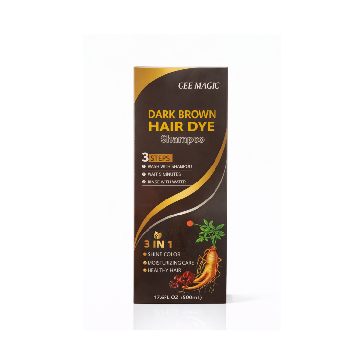 GEE MAGIC DARK BROWN HAIR DYE SHAMPOO – 500ML