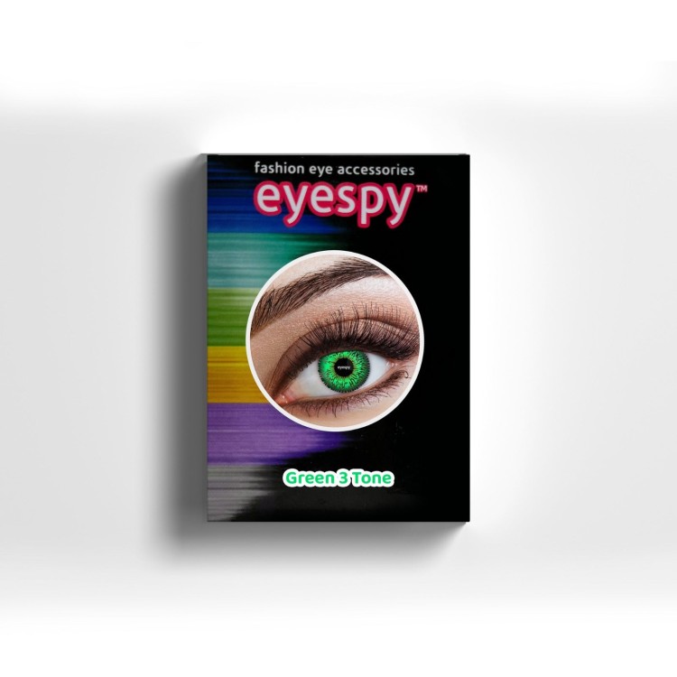 Green 3 tone lenses with Eyecasions multi purpose solution with storage case