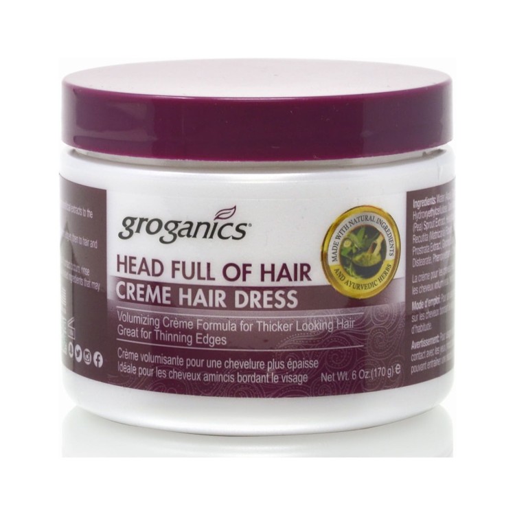 Groganics Head Full of Hair Cream Hair Dress 6oz