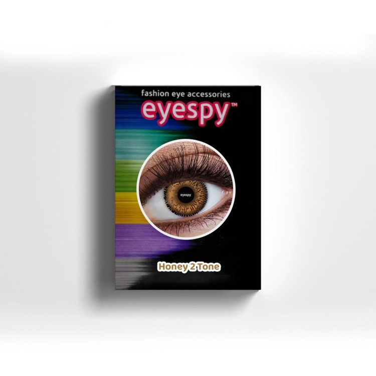 Honey 2 Tone Lenses with Eyecasions multi purpose solution with storage case