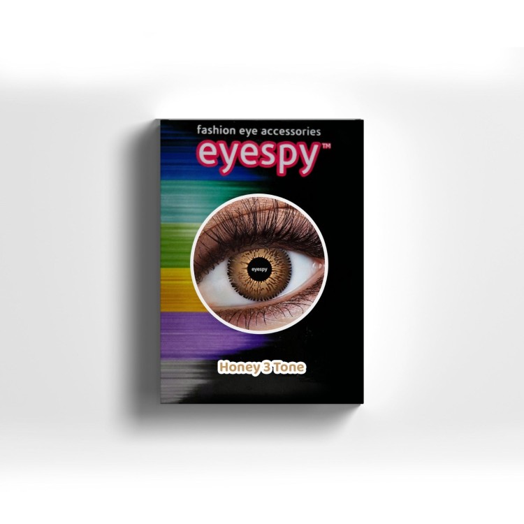 Honey 3 tone lenses with Eyecasions multi purpose solution with storage case