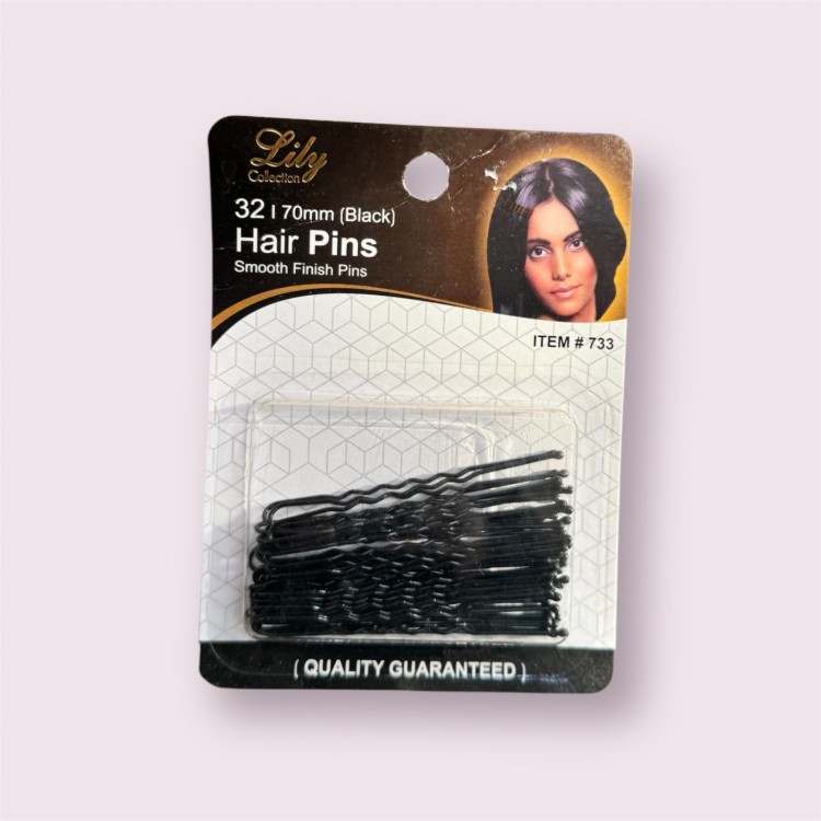 Lily 32/70mm Black hair pins 