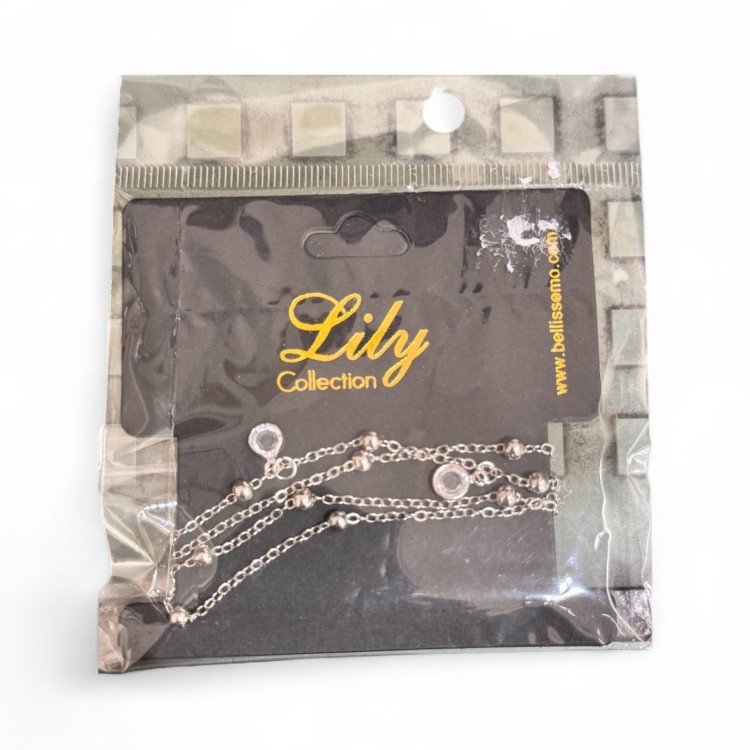 Lily Collection Layered Silver-Tone Charm Bracelet / Anklet