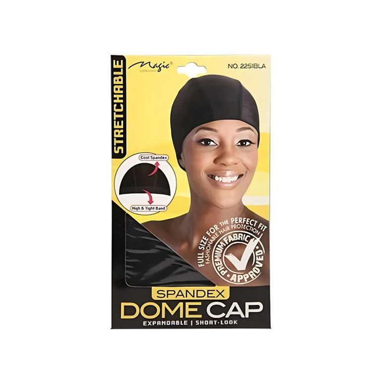 Magic Collection Stretchable Spandex Dome Cap Black
