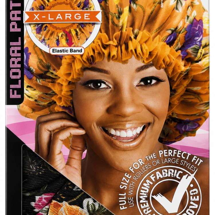 Magic Collection X-Large Satin Sleep Cap - Floral Pattern