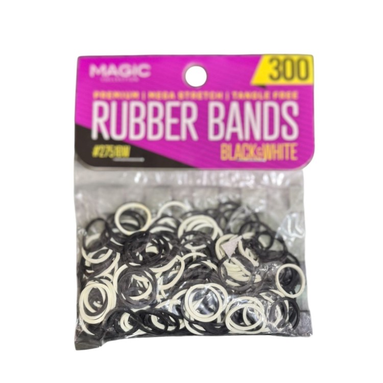 Magic Black & White Invisible Hair Elastics (300 Pack)