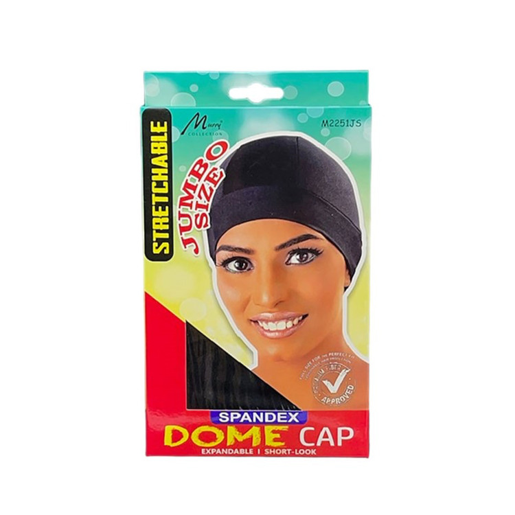 Murry Collection Stretchable Spandex Dome Cap Jumbo Size Black
