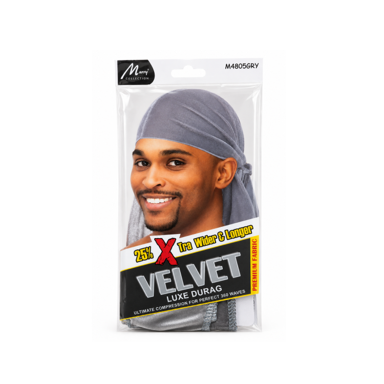 Murry Collection Velvet Luxe Durag Grey