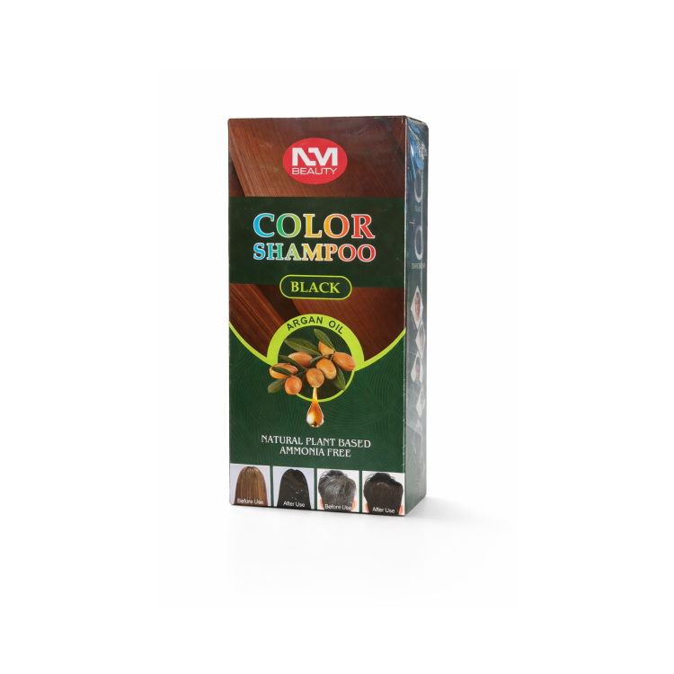 NM BEAUTY COLOR SHAMPOO NATURAL PLANT BASED AMMONIA FREE -BLACK