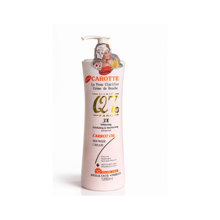 Q7 PARIS WHITENING , EXFOLIATING ANS MOISTURIZING CARROT OIL SHOWER GEL 