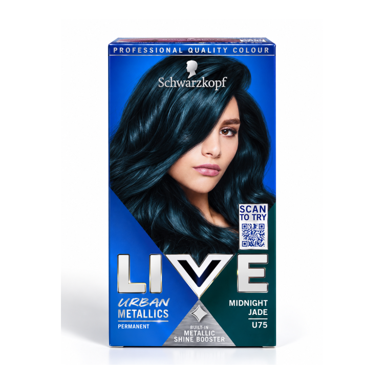 SCHWARZKOPF URBAN METALLICS MIDNIGHT JADE PERMANENT HAIR DYE U75