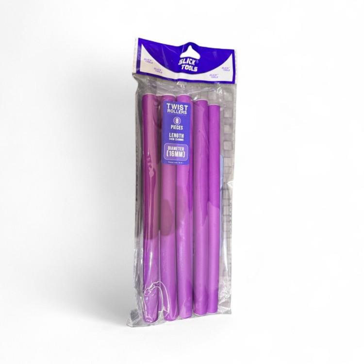 Slick Tools Twist Rollers 8 Pieces Length 24cm, Diameter 16mm