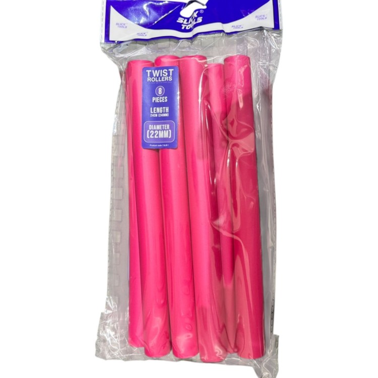 Slick Tools Twist Rollers 8 Pieces length 24cm, Diameter 22mm