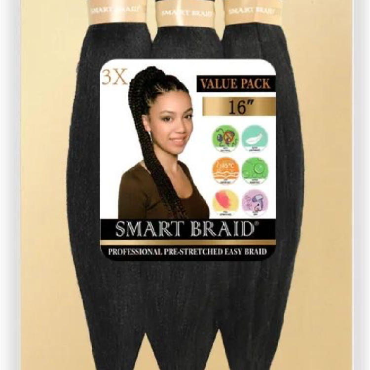 Smart Braid 3X Pre-stretched Hair 16 # 1