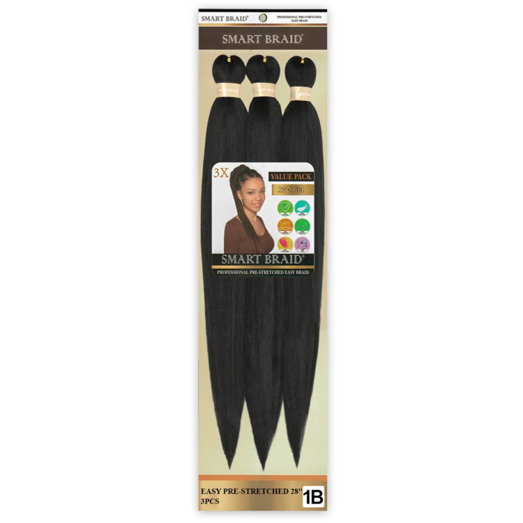 Smart Braid Pre-Stretched 3X PACK 28” - COLOR 1B
