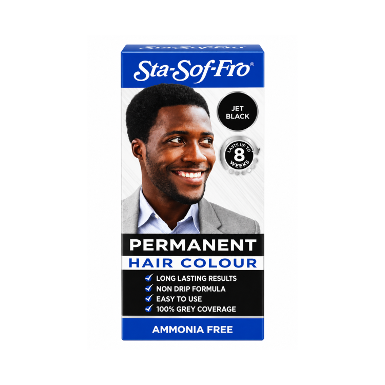 STA-SOF-FRO PERMANENT BLACK HAIR DYE FOR MEN JET BLACK