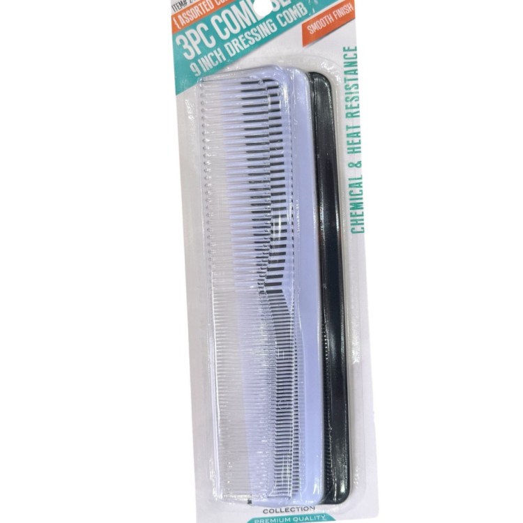 Stella Professional Assorted Colour 3-Piece Styling Comb Set