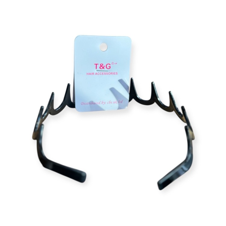 T & G Black Zigzag Wave Headband