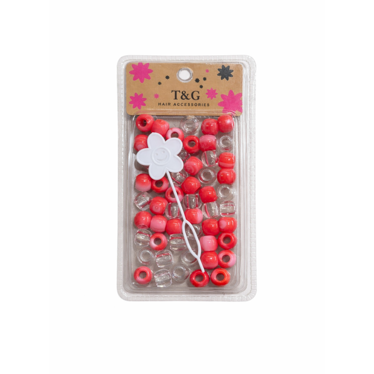 T&G HAIR BEADS- RED