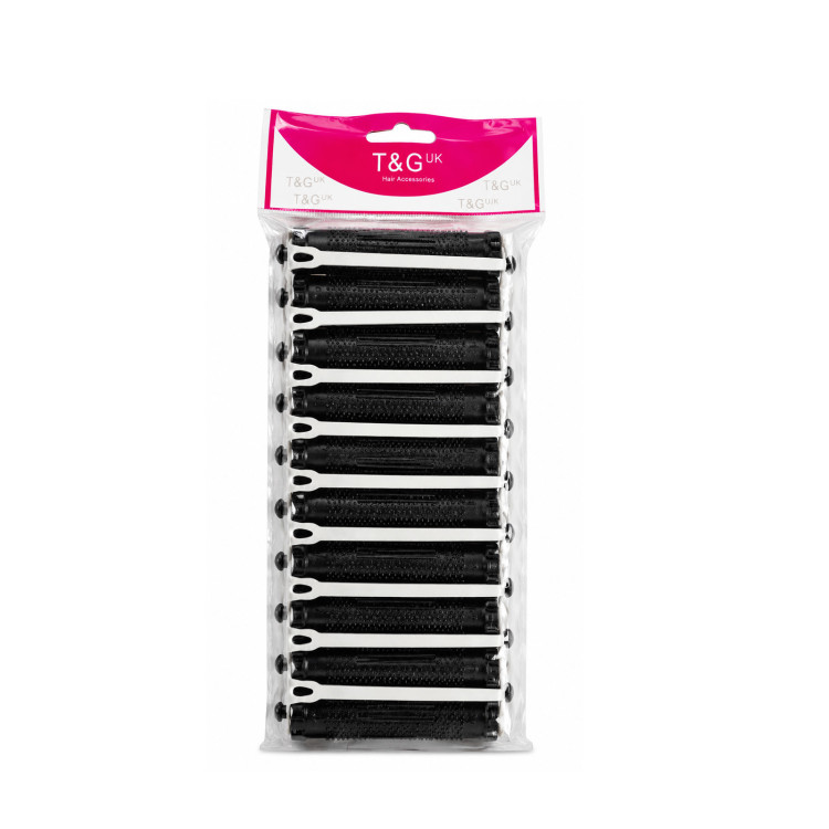 T&G UK Cold Wave Perm Rods Set Black with White Straps