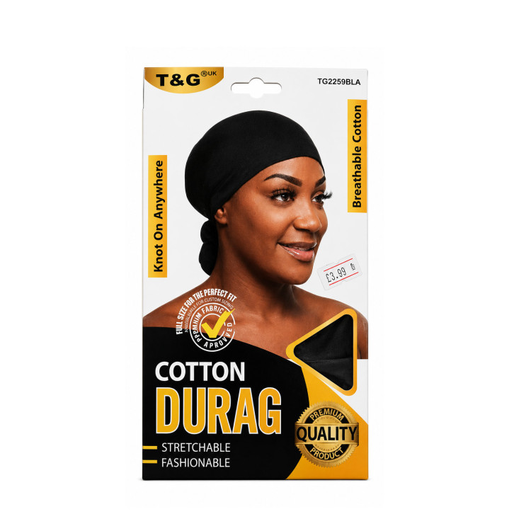 T&G UK Cotton Durag Black