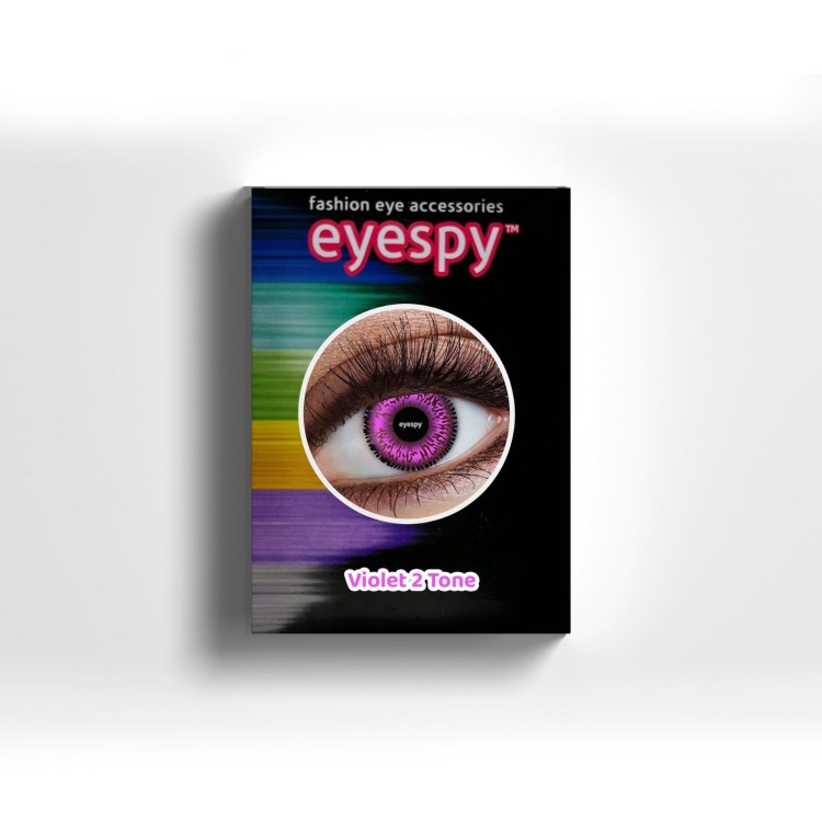 Violet 2 Tone Lenses with Eyecasions multi purpose solution with storage case