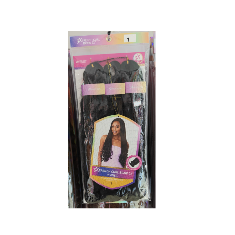 VIVITRESS 3X FRENCH CURL BRAID 22 ; COL 01