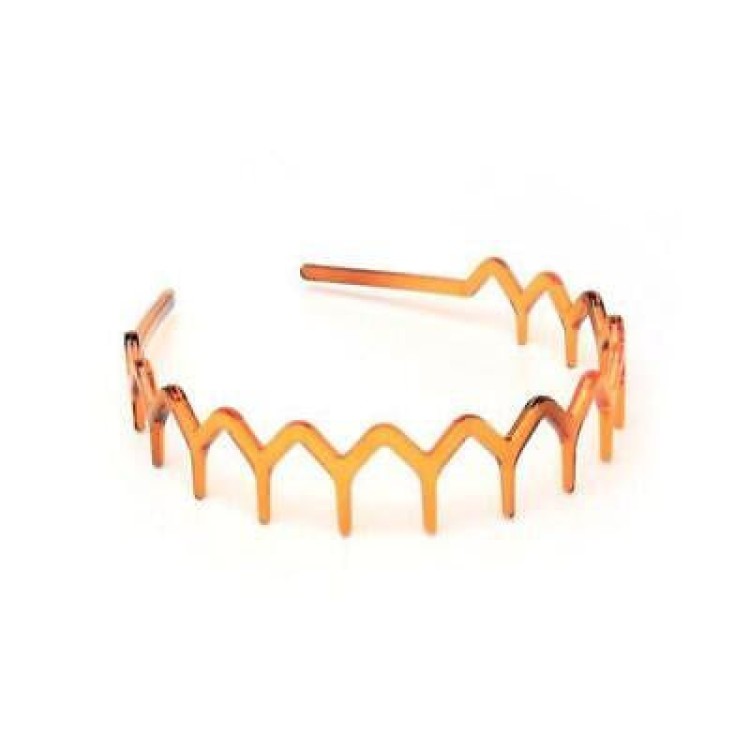 ZIG ZAG PLASTIC ALICE BAND - BROWN